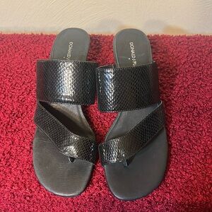 Donald J. Pliner Ruge 2 Kitten-Heel Black Sandals Size 10